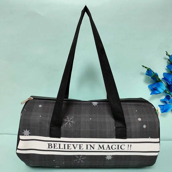 Personalized Black Printed Swimming Duffle Bag for Kids